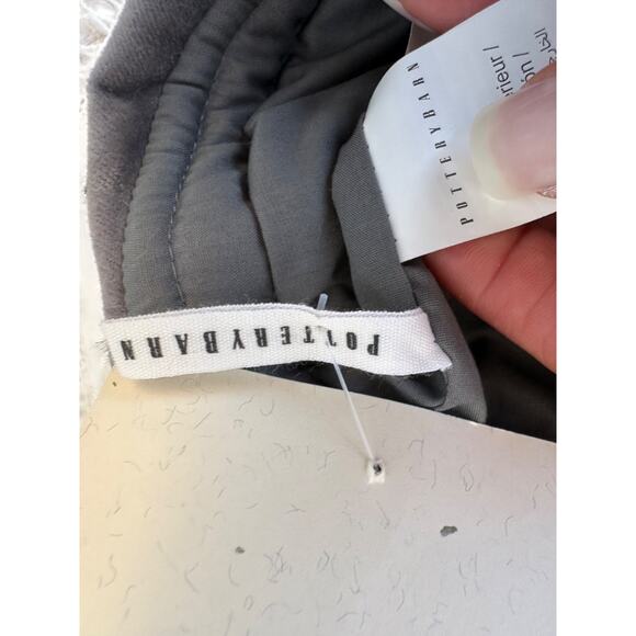 Pottery Barn Faux Fur Minky Grey Christmas Stocking Gray Holiday Decor LARGE - Picture 6 of 7